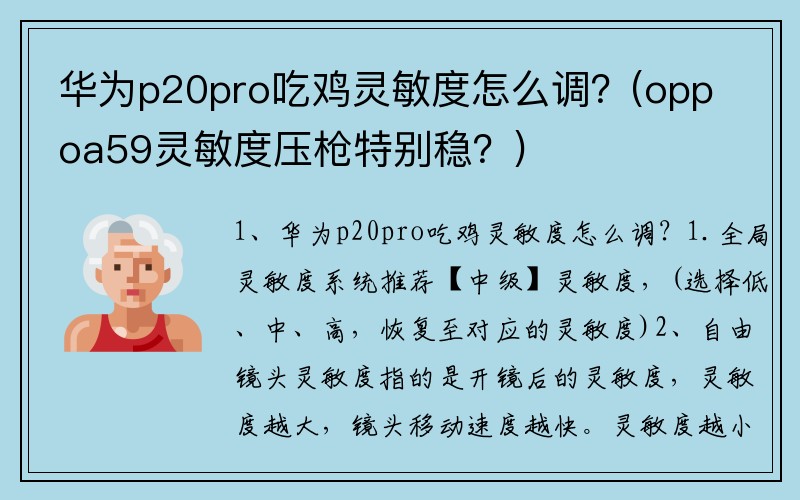 华为p20pro吃鸡灵敏度怎么调？(oppoa59灵敏度压枪特别稳？)